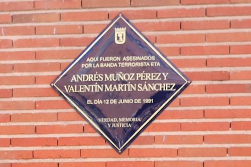 Placa Andrés Muñoz Pérez y Valentín Martín Sánchez